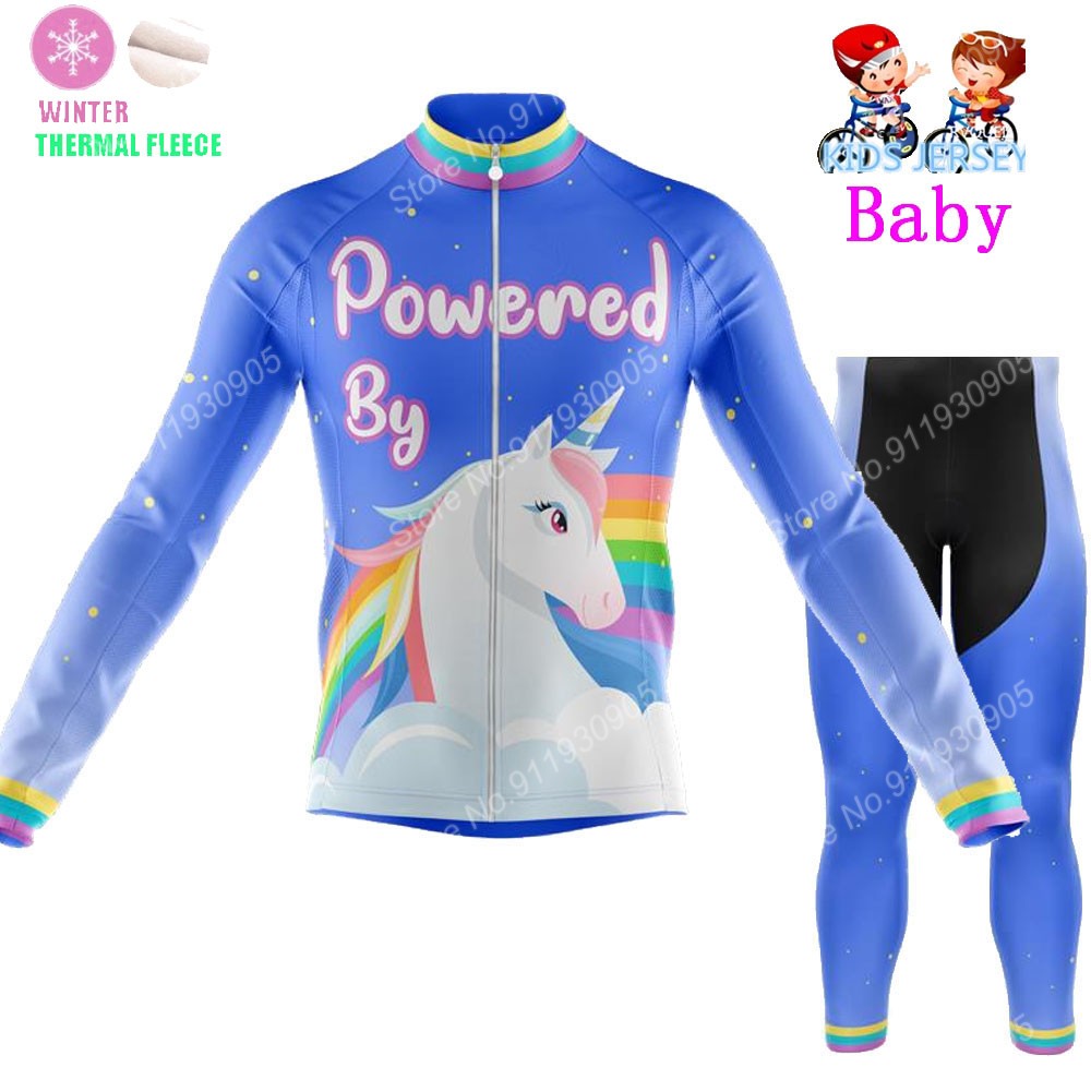 Winter Clothing Boys - 2022 Kids Unicorn Cycling Jersey Winter