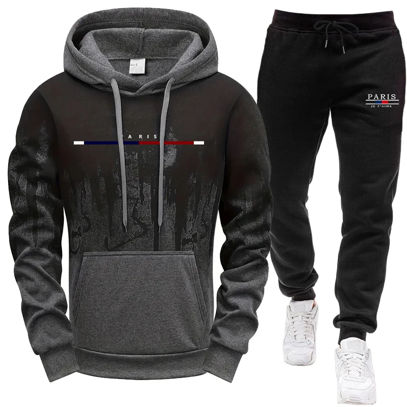 Winter Clothing Stores - Men's Set/Hoodie/Pants Autumn Winter Hooded Sweatshirt
