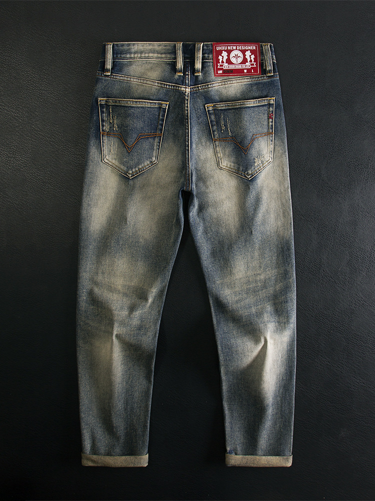 Winter Clothing Youtube - Jeans men's retro small straight tube
