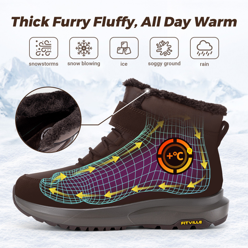 FitVille Mens Winter Boots Wid - Snow Boot Fur Lined review and price