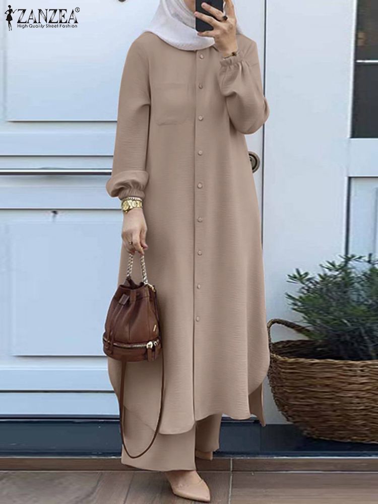 ZANZEA Fashion 2pcs Women Musl - Winter Clothing Dubai review and price