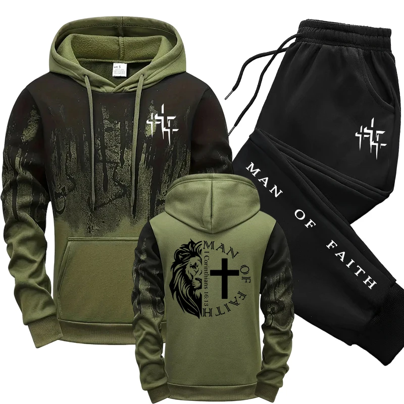 Man of Faith Pattern Men's Set - Winter Clothing Stores review and price