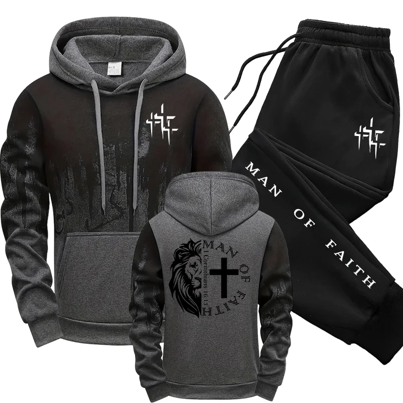 Man of Faith Pattern Men's Set - Winter Clothing Stores review and price