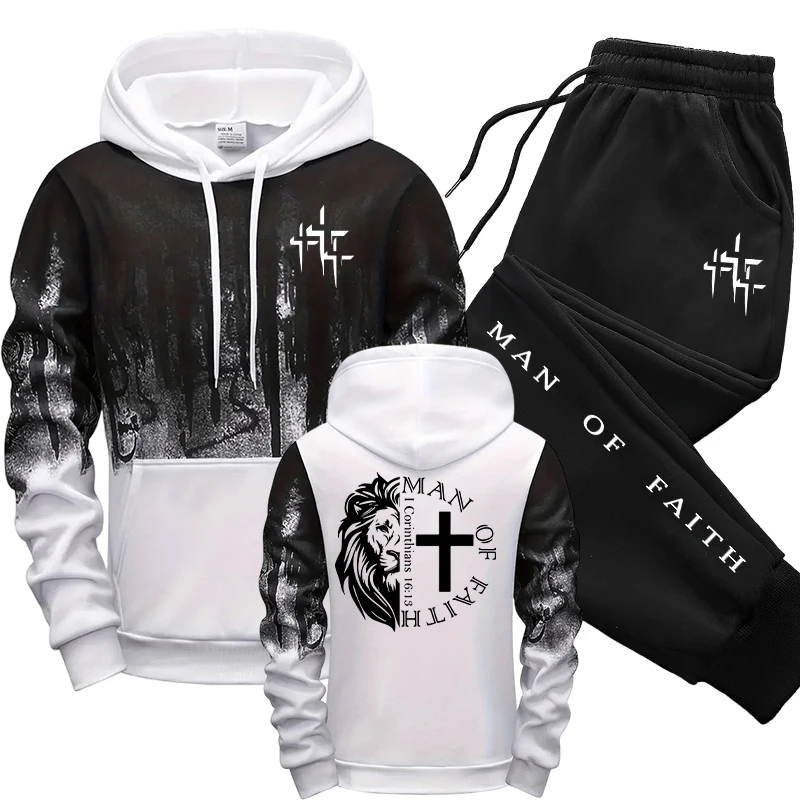 Man of Faith Pattern Men's Set - Winter Clothing Stores review and price