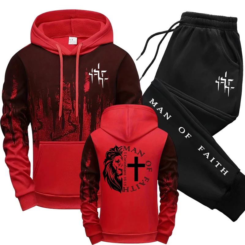 Man of Faith Pattern Men's Set - Winter Clothing Stores review and price